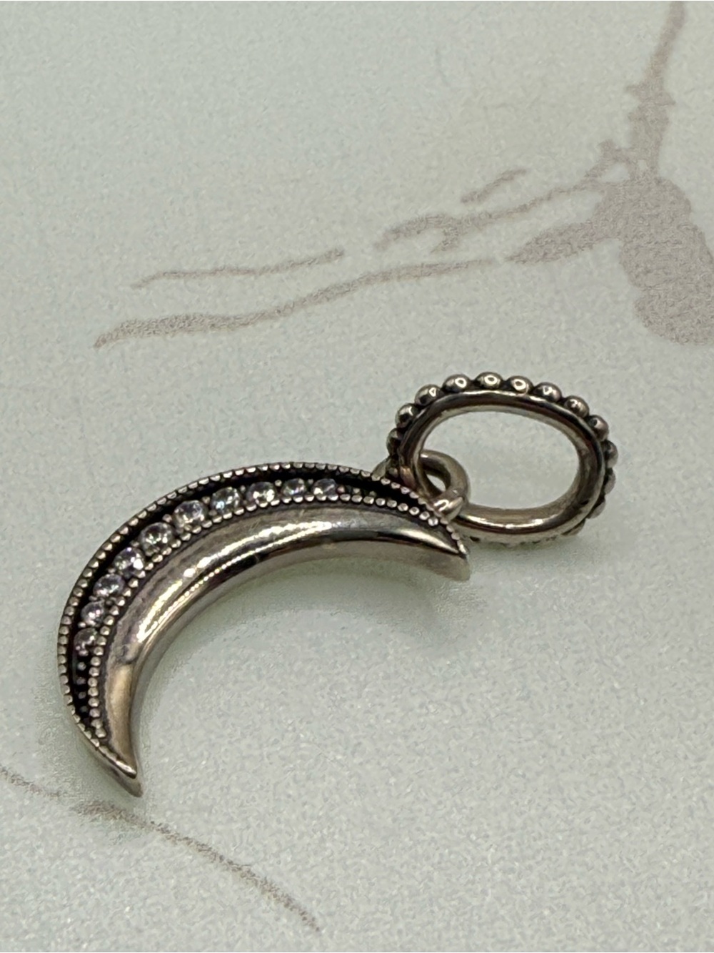 Pandora Half Moon Pendant/Charm w CZ’s